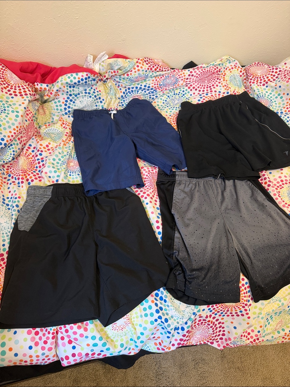 Kids Athletic Shorts - Black and Navy  4 pr